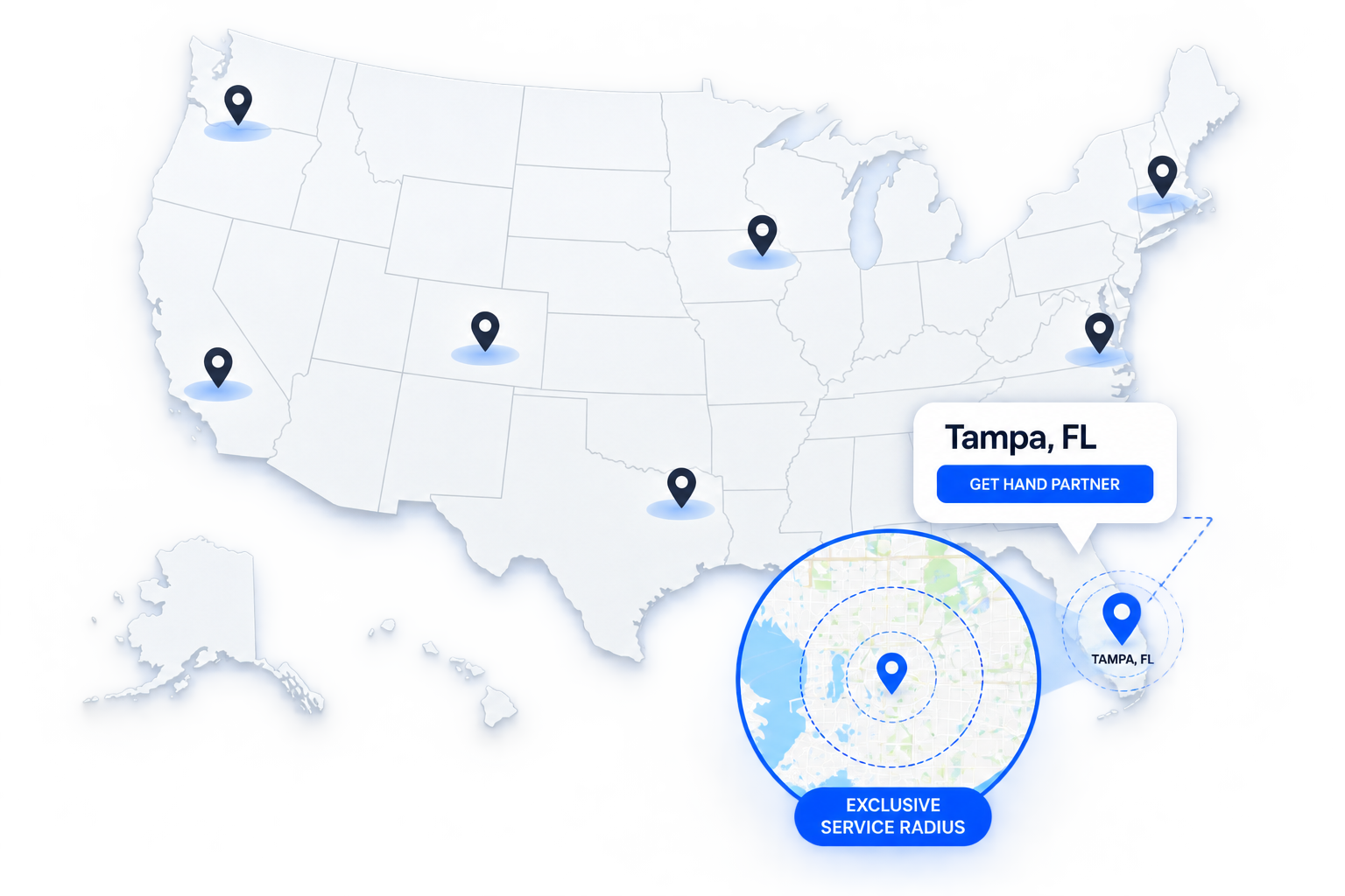 Get Hand exclusive service area map
